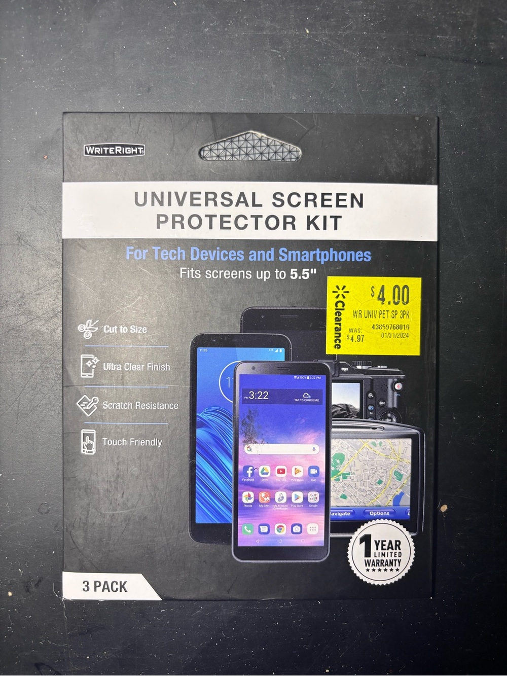 Universal Screen Protector Kit - Black (3 Pack)